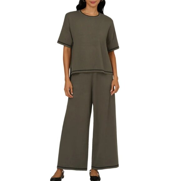 NWT Adrianna Papell Women's Lightweight Sweater Set, Dark Green - Picture 2 of 6